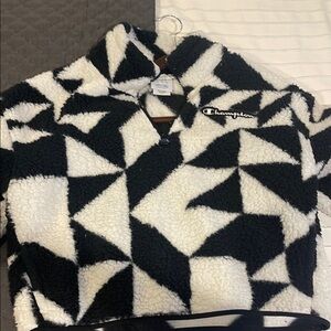 Champion Black and White Fleece Pullover